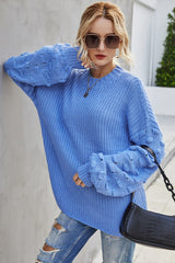 Large Size Loose Long-Sleeved Knitted Pullover