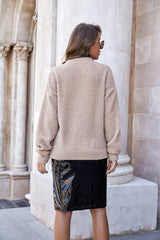 Lambswool Large Pocket Round Neck Pullover