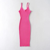 Pure Color Spaghetti Strap Maxi Dress ,