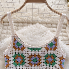 Knitted camisole women's summer hollow pattern design top