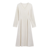 A-line V-neck long-sleeved dress for women in autumn