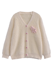 white sweater cardigan autumn and winter coat