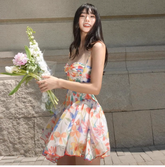 women's sweet colorful floral summer casual dress ,