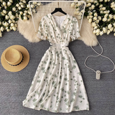 Women's summer V-neck floral dress