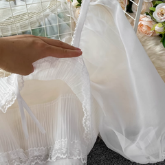 Beach seaside holiday white square neck dress,