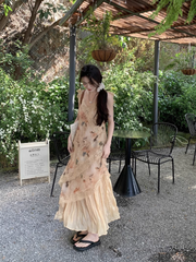 women's summer retro floral lace dress