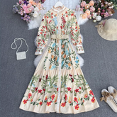 retro printed long maxi dress