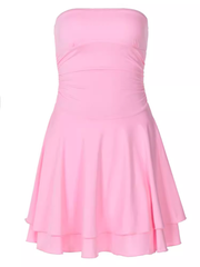 Pink Strapless Mini Dress