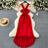 women's summer red dress