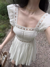 women's summer square neck pleated dress