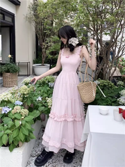 women's summer polka dot suspender dress