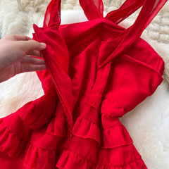 women's summer red dress