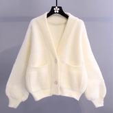 Women's sweater jacket spring and autumn loose and lazy style imitation mink velvet design