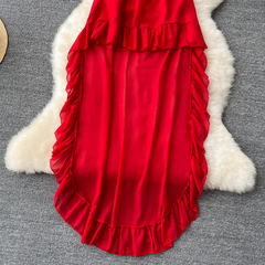women's summer red dress