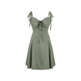 V-neck suspender dress