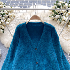 women's autumn soft waxy sweater jacket