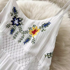 A-line Embroidered Beach Dress ,