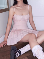 Pink A-line Mini Dress