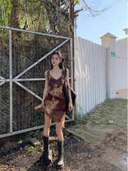 Women's summer v-neck suspender dress