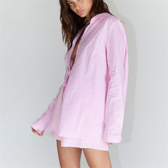 Loren Striped Shirt Set