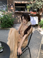 women's summer retro floral lace dress