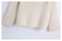 vintage fashion long sleeve hooded loose knit,