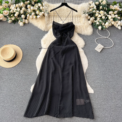 women's summer polka dot suspender dress