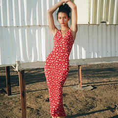 Nava V-Neck Maxi Floral Print Dress