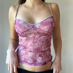 Zion Floral Print Mesh Tank Top