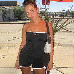 Melony Strapless Basic Romper