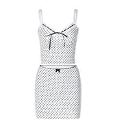 Joslyn Polka-Dot Mini Skirt Set