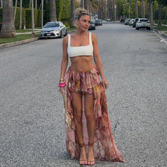 Charlotte Floral Layered Skirt