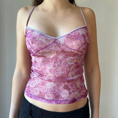 Zion Floral Print Mesh Tank Top