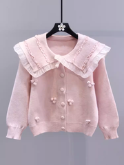 women's fall doll collar sweater coat
