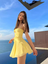 Yellow A-line Mini Dress