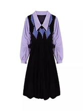 polo collar long sleeve dress for women in autumn