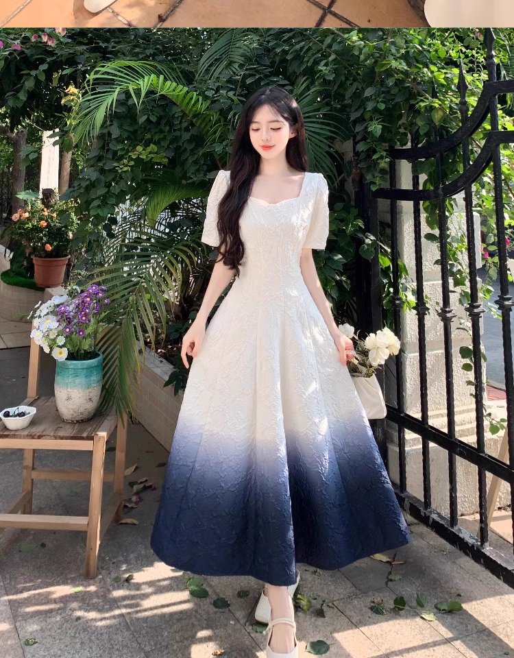 A-line Square Neck Maxi Dress YM1536 Cbano A-line Square Neck Maxi Dress YM1536 Cbano