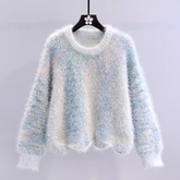 Lazy style loose furry knit