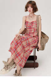 women's summer retro suspender dress