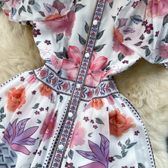 women's summer vintage printed dress,