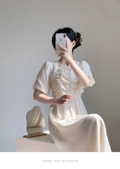 women's summer square neck dress