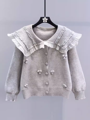women's fall doll collar sweater coat