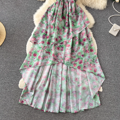 women's summer romantic floral suspender dress