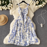 women's summer floral chiffon dress ,