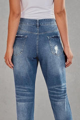 High Waist Loose Straight Cropped Pants