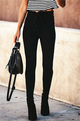 High Waisted Belt Skinny Jeans