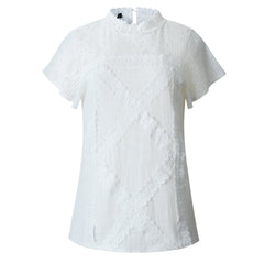 Lace Hollow Out Round Neck Tee