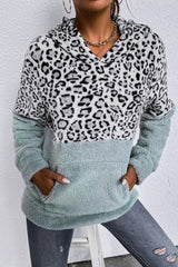 Leopard Patchwork Hooded Sweater