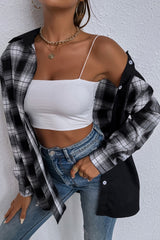 Black And White Plaid Single-Breasted Shirt