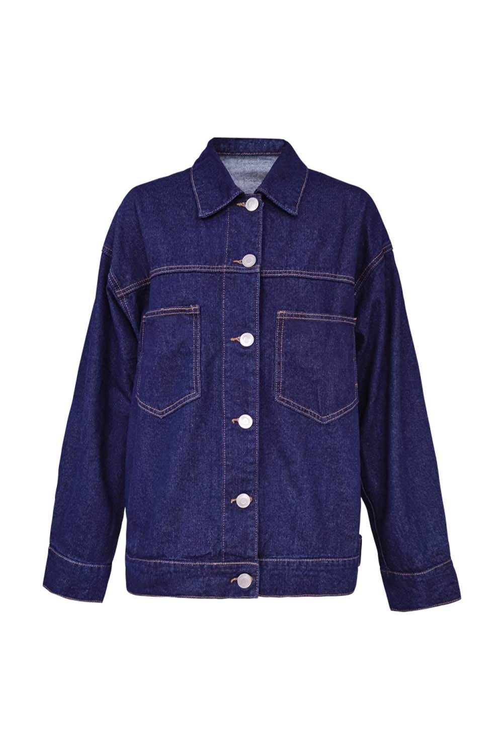 Lapel Long Sleeve Denim Jacket